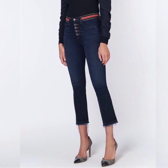 Veronica Beard Carolyn Baby Boot High Rise Stretch Tuxedo Waist Jeans SZ 27 - Picture 11 of 12